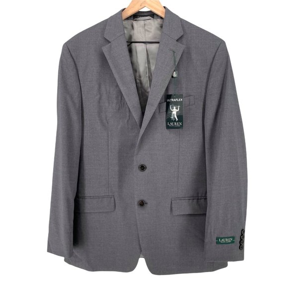 Lauren Ralph Lauren grey wool two button sport coat blazer 40 regular MSRP 400